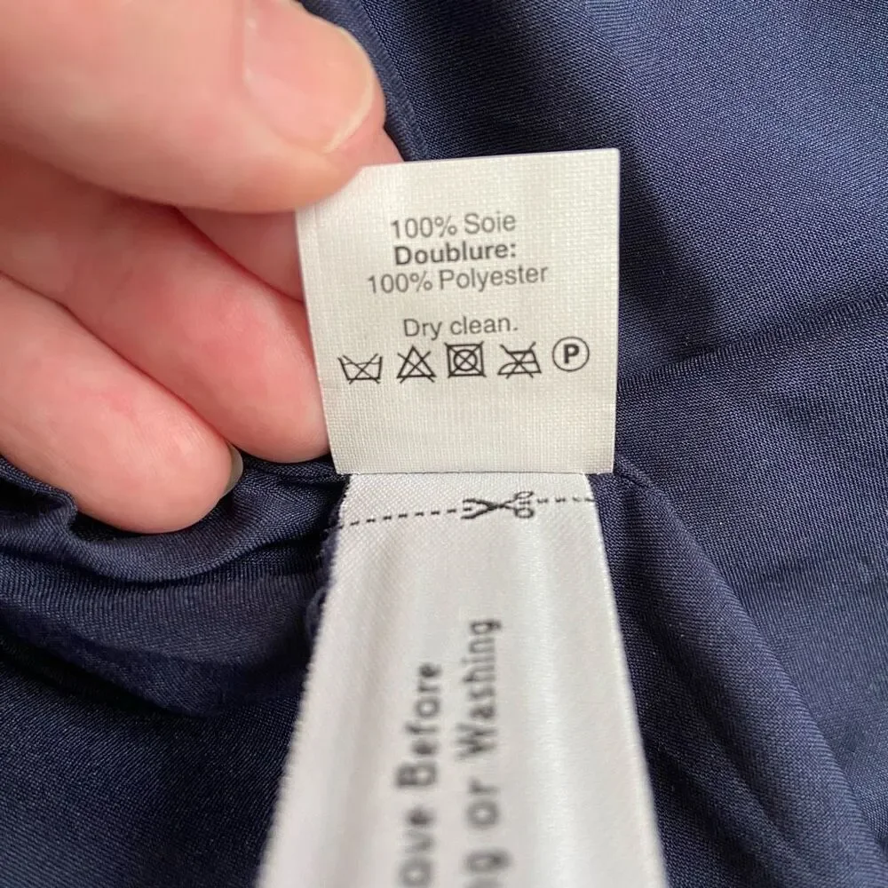 Madewell Silk Ascot Navy Print A-Line Skirt 2 - Picture 8 of 8